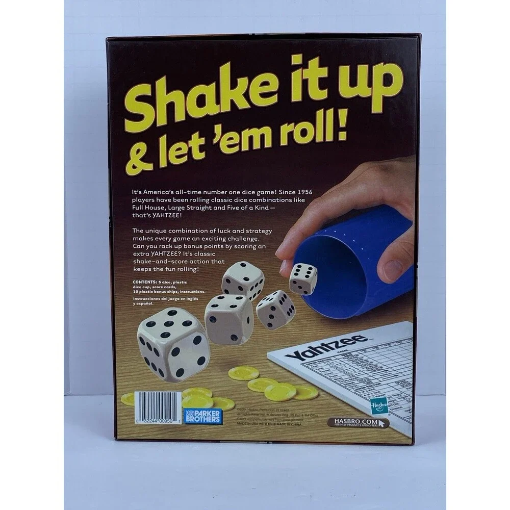 2004 Vintage Parker Brothers Yahtzee *UNUSED PLUS Bonus 2004 Sealed Score Cards!